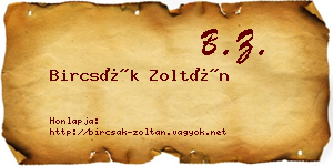 Bircsák Zoltán névjegykártya